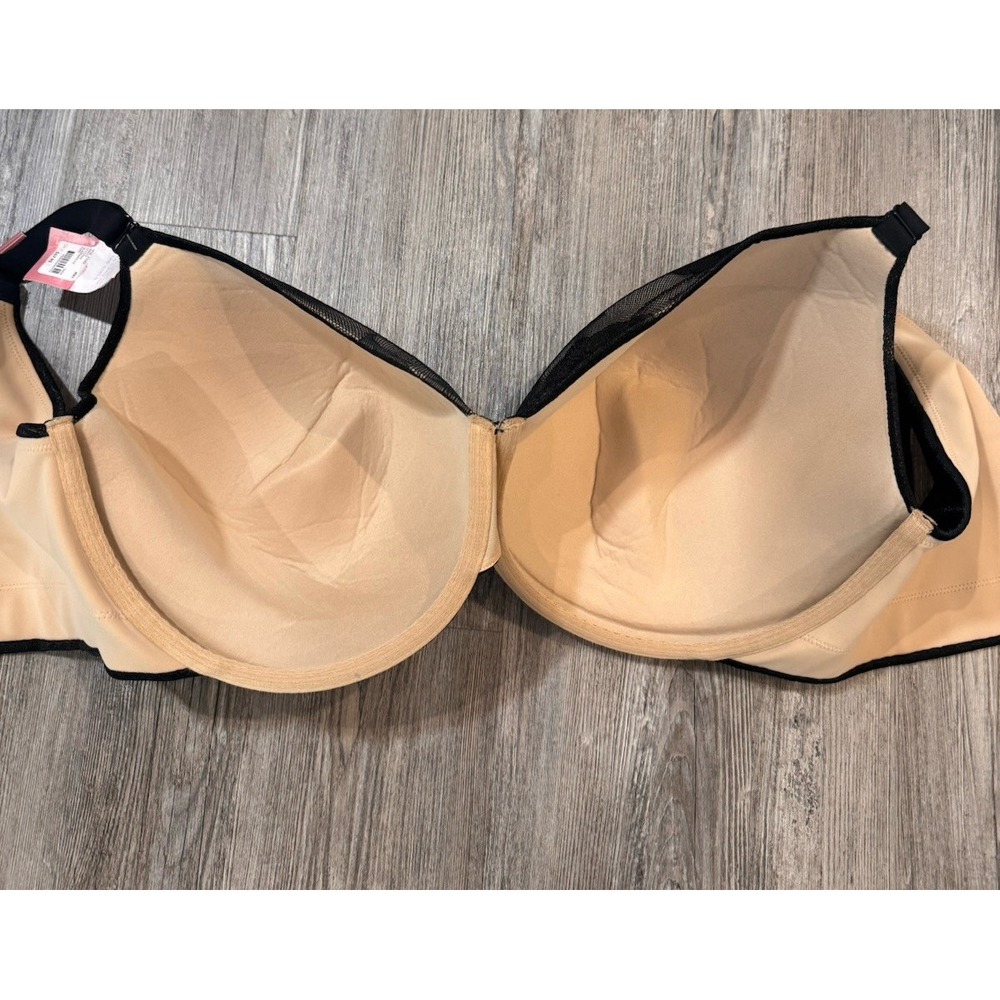 Cacique Invisible Lace Backsmoother Bra 40H Black Floral Full Coverage NWT - Picture 9 of 12
